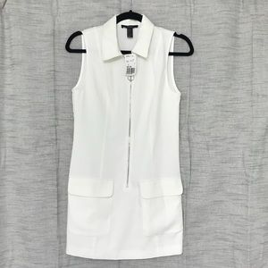 Forever 21 white zip dress